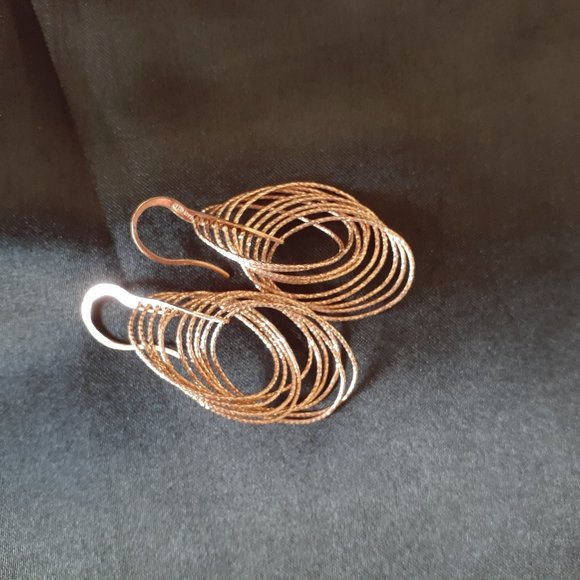 Sterling with Gold Overlay  Earrings - Picture 7 of 10